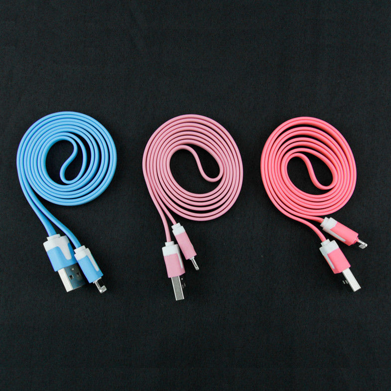 Επίπεδο Noodle Apple 8 αστραπή καρφιτσών στο καλώδιο USB για το iPhone 5 5S 5C iPod iPad